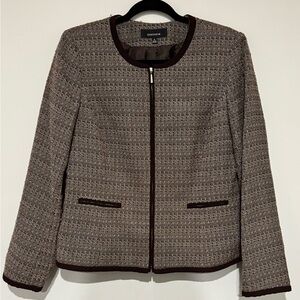 Jones Wear Coffee Brown Tweed Blazer and Skirt
